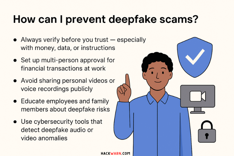 How can I prevent deepfake scams