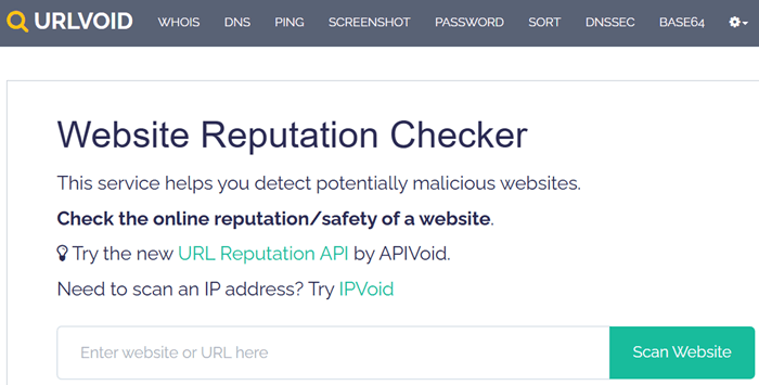 urlvoid url spam checker