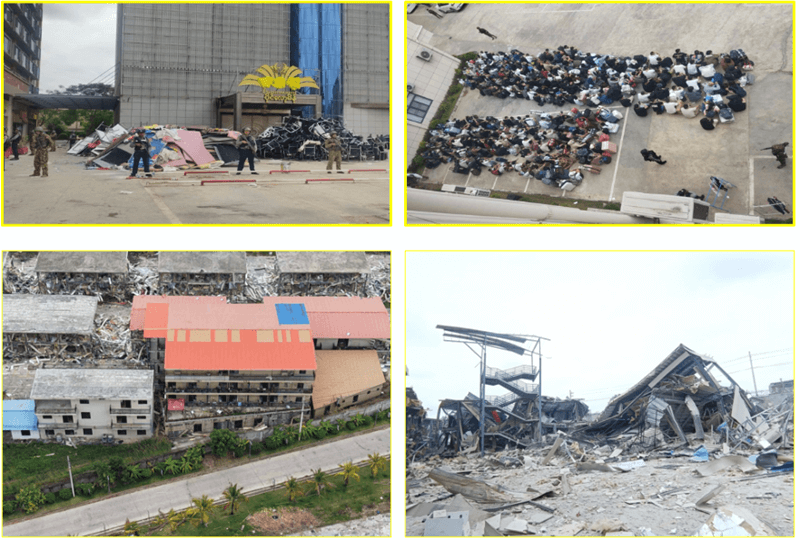 myanmar scammer building demolished 