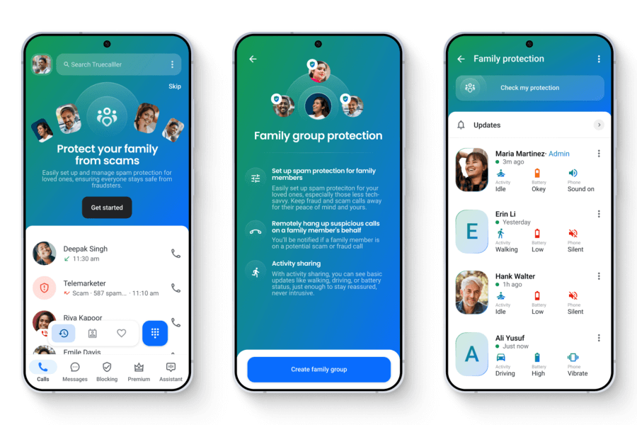 truecaller family protection for scam protection